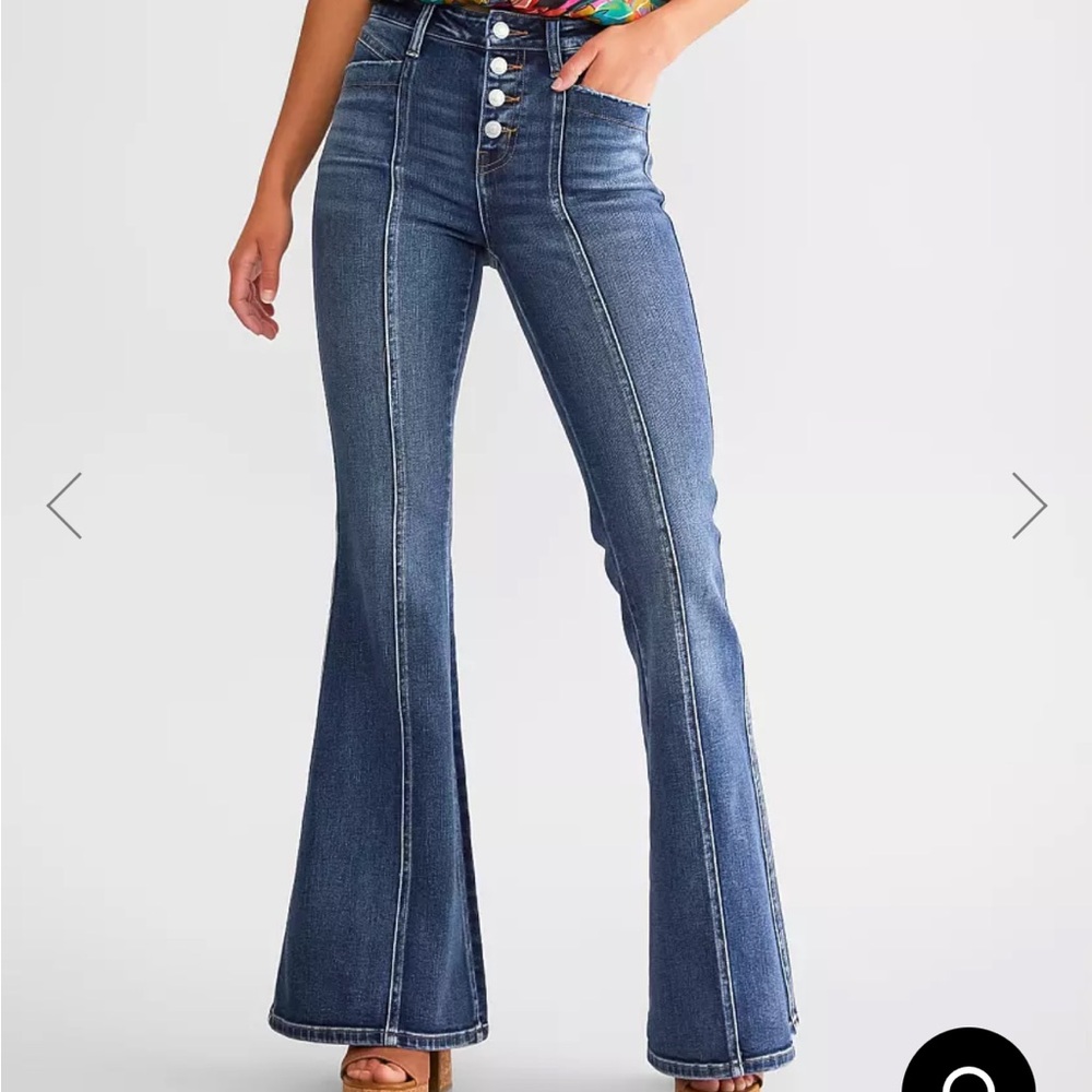 NWOT flying monkey high rise super flare stretch Jean size 27x 32